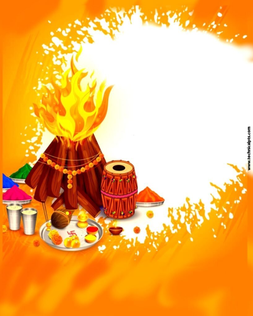 होलिका दहन पोस्टर बनाएं मोबाइल से| Holika Dahan banner editing| Holika Dahan poster PNG background download - Image 1