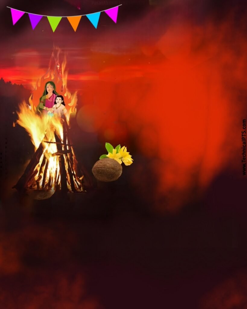 होलिका दहन बैनर बनाएं मोबाइल से| Holika Dahan banner editing free| Holika Dahan banner PNG background download - Image 1