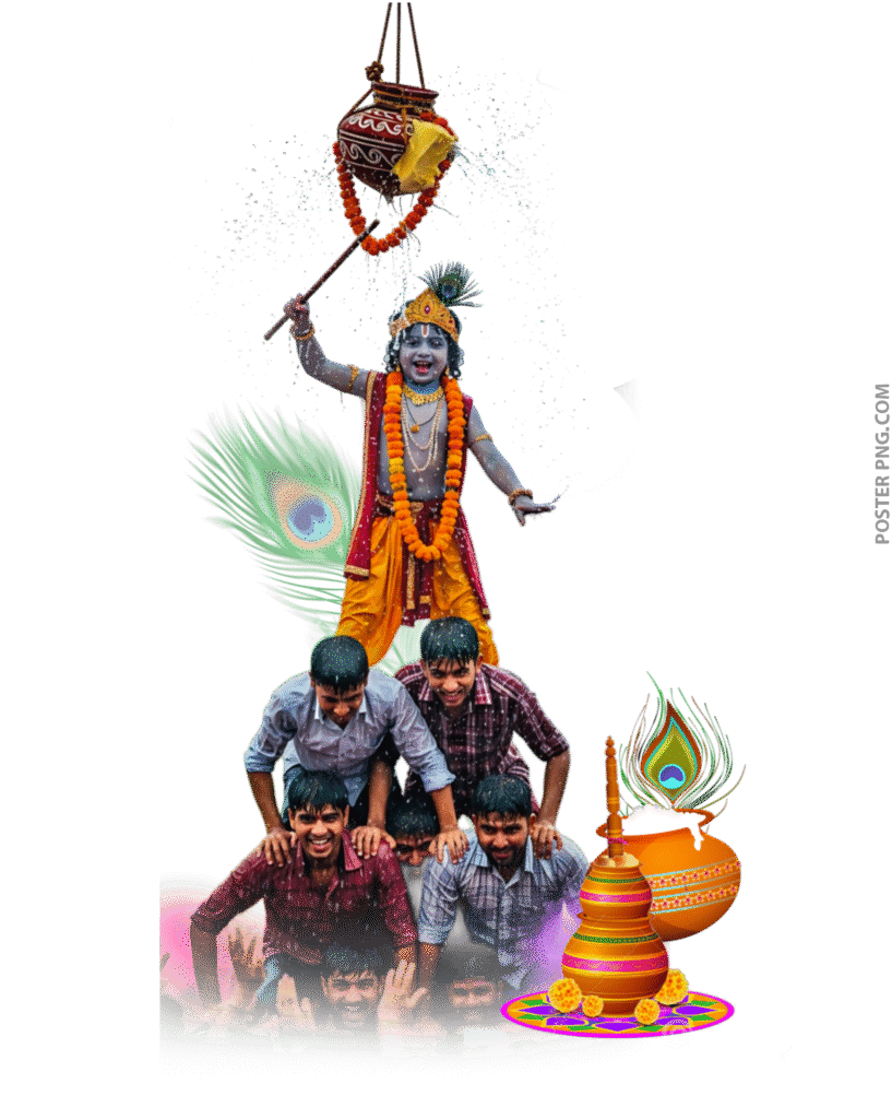 Dahi Handi Utsav Lord Krishna PNG image download, Dahi Handi Utsav PNG image download, Lord Shri Krishna PNG image download
