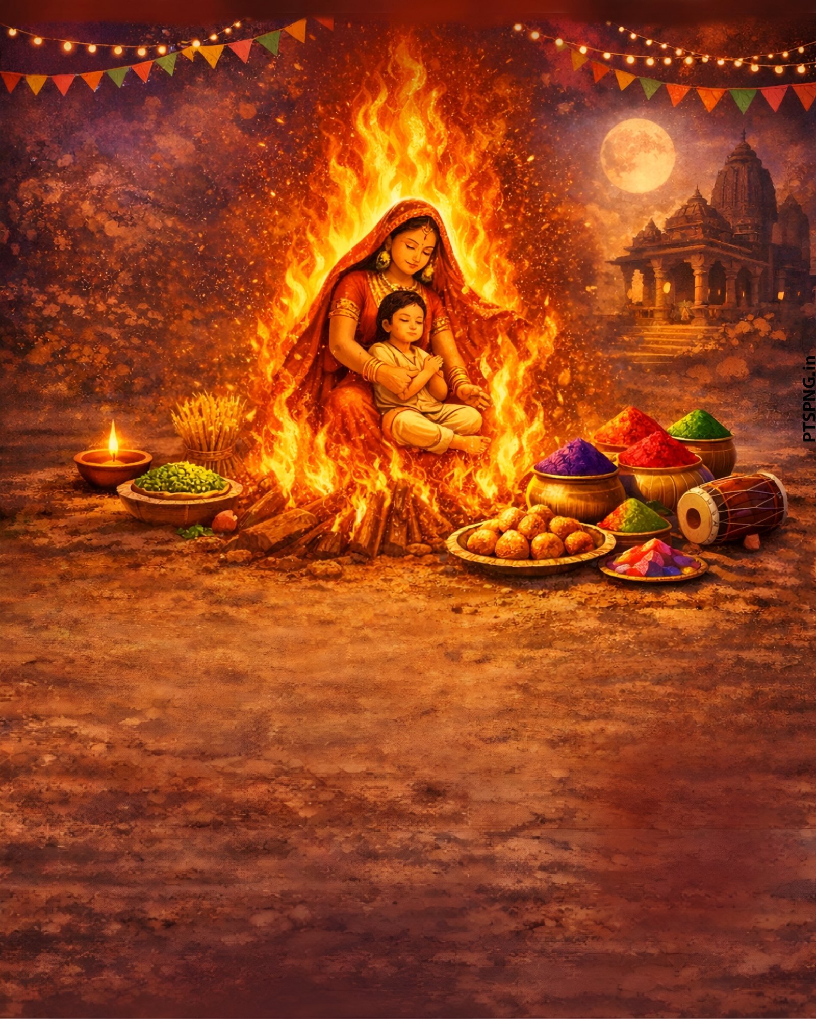 Holika Dahan poster designing background image download