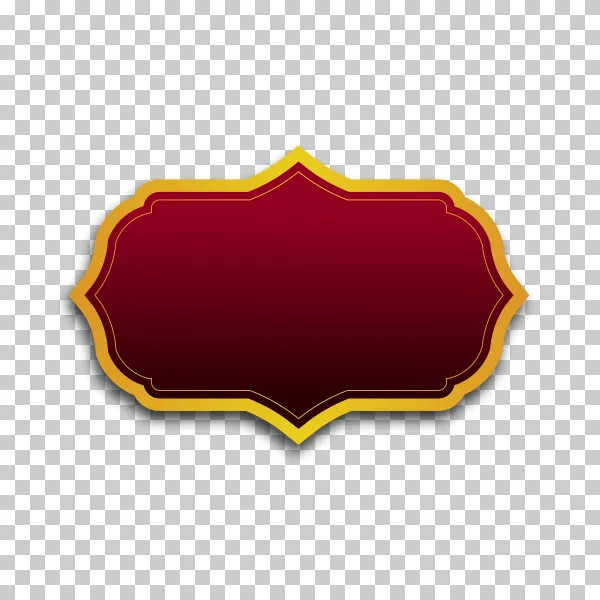 Elegant Red and Gold Islamic Style Decorative Label Frame PNG