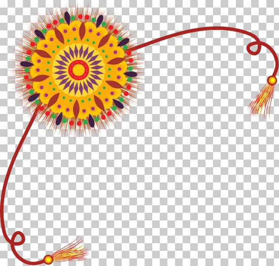 Traditional Colorful Rakhi PNG – Raksha Bandhan Festival Design with Tassels