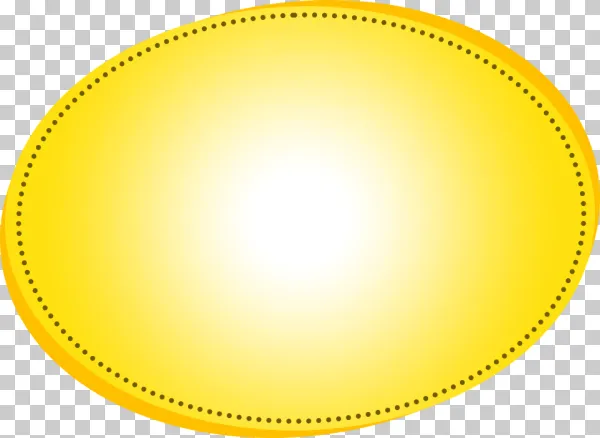 Yellow Glowing Oval Shape Label with Dotted Border PNG