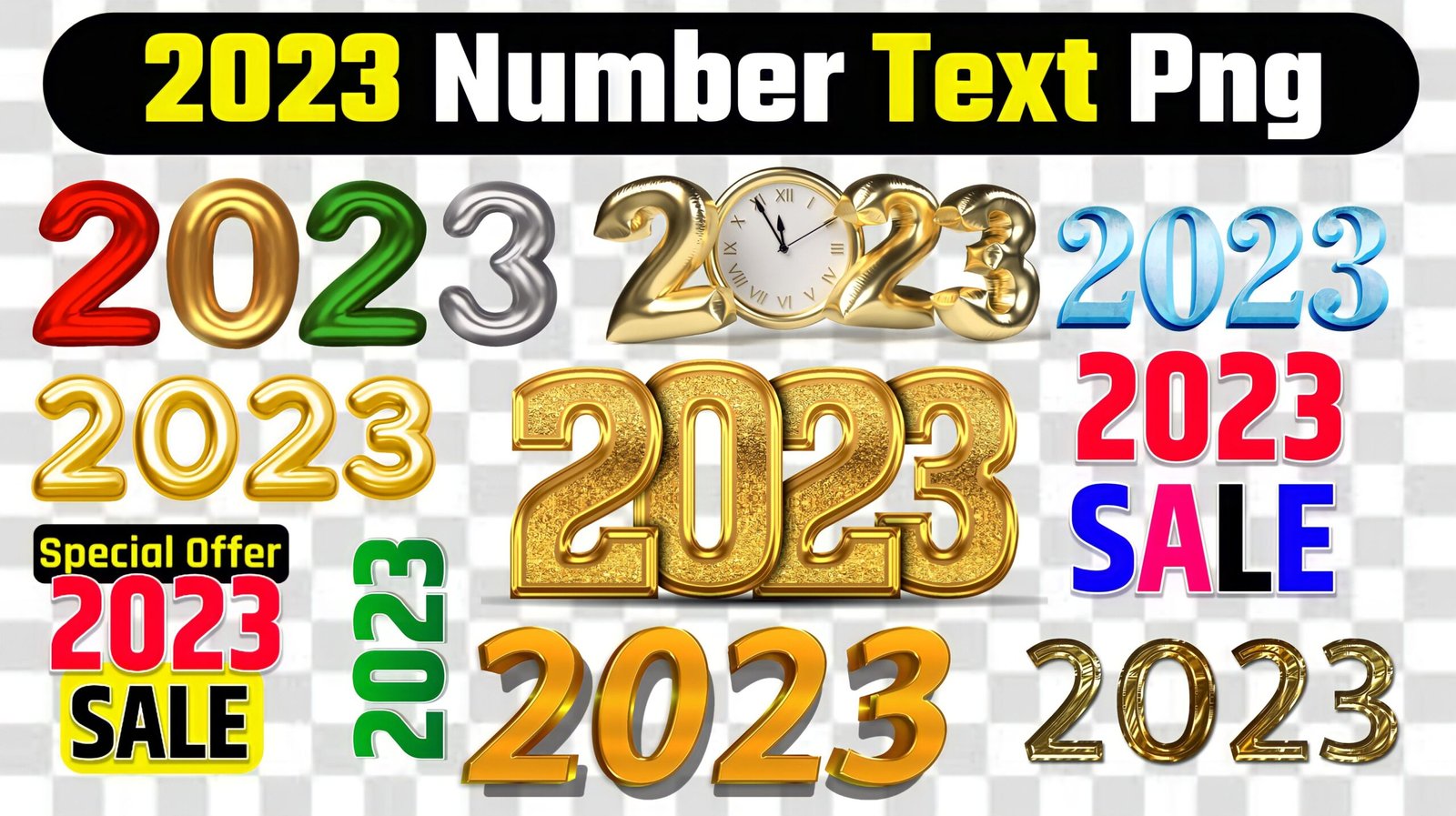 2023 Png transparent image| 2023 Number Text Png images download| happy new year 2023 png images