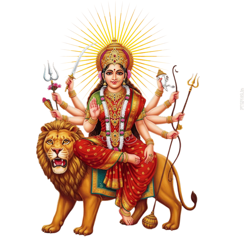Goddess Maa Durga PNG image download , Durga Mata PG image, Sherawali maiya PNG image download 