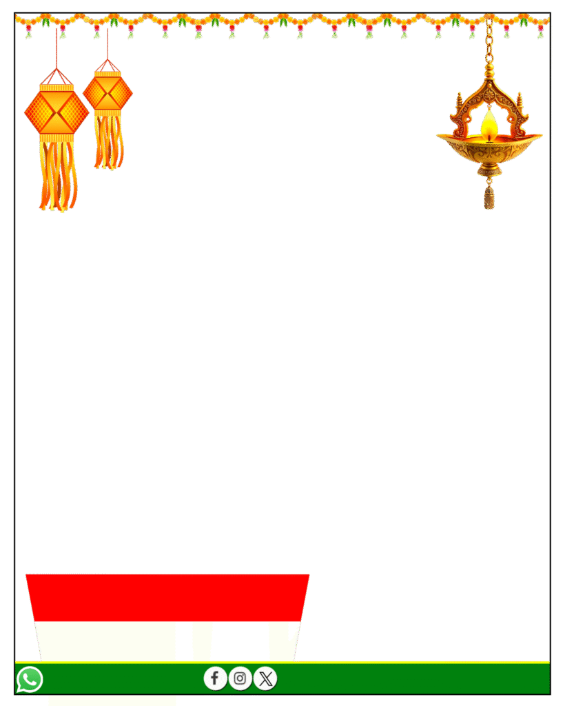 Happy Diwali border frame PNG image download for banner poster editing 