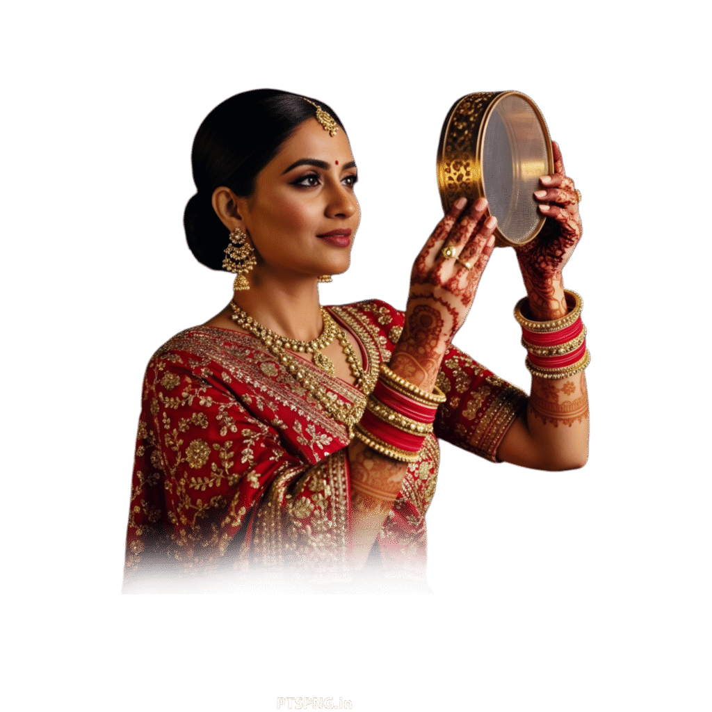 Happy Karva Chauth greeting women png images download 
