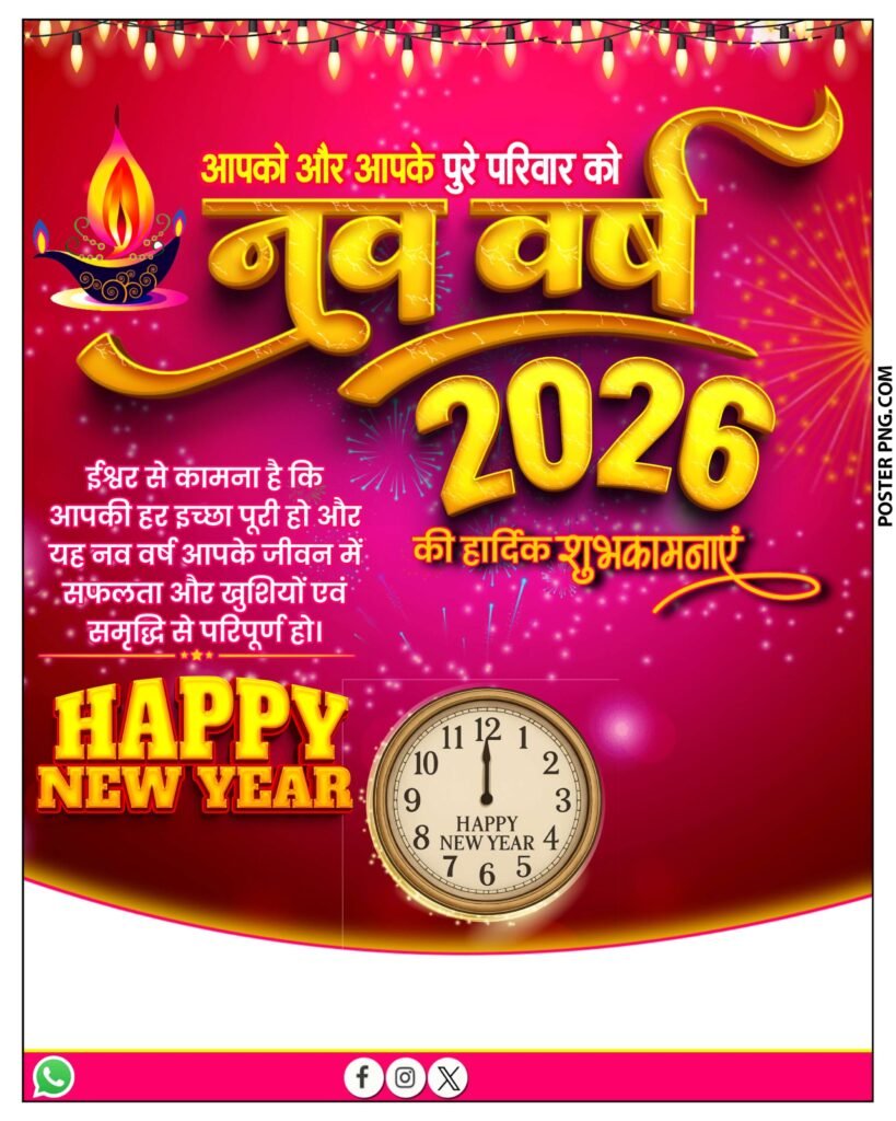 Happy New Year 2026 / Nav Varsh 2026 Poster Background download free, happy new year 2026 poster kaise banaye,new year 2026 poster design,nav varsh 2026 poster,happy new year poster kaise banaye mobile se,